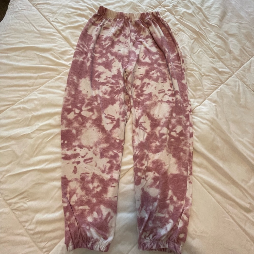 Pink tye dye joggers